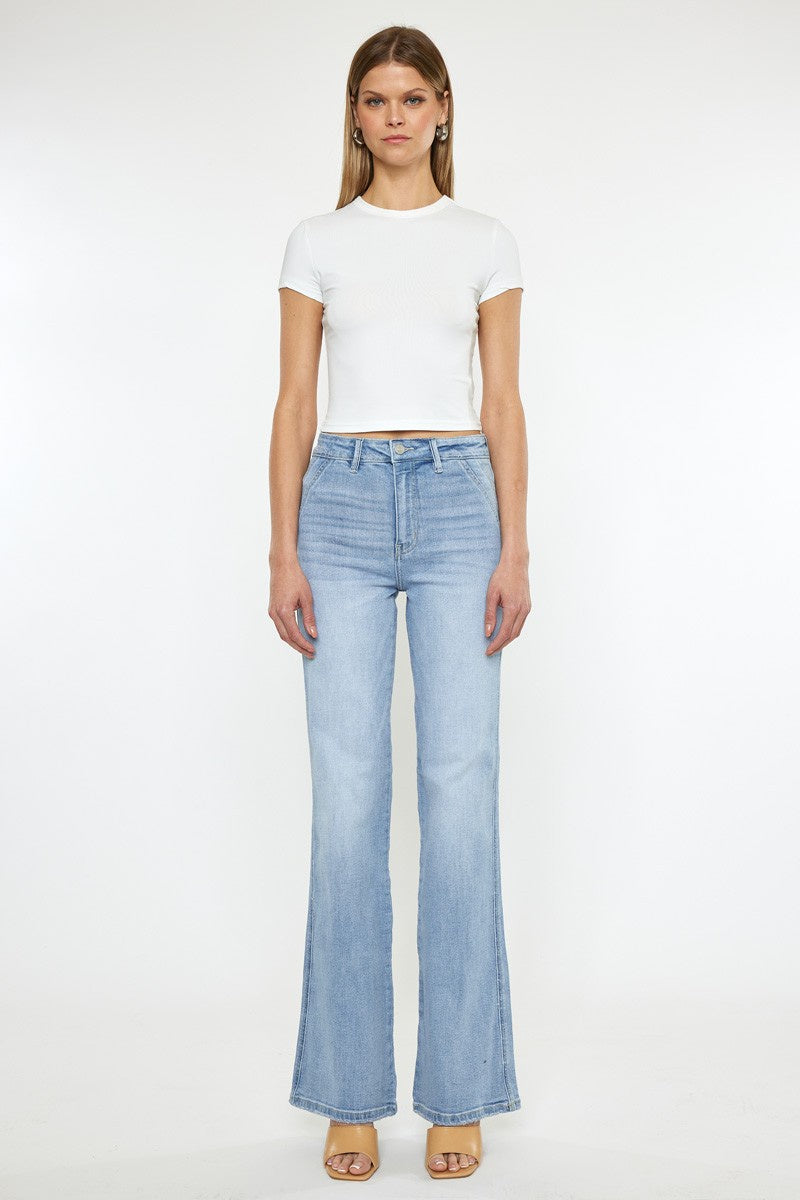 KC9361L | KANCAN WOMENS ULTRA HIGH RISE FLARE JEAN
