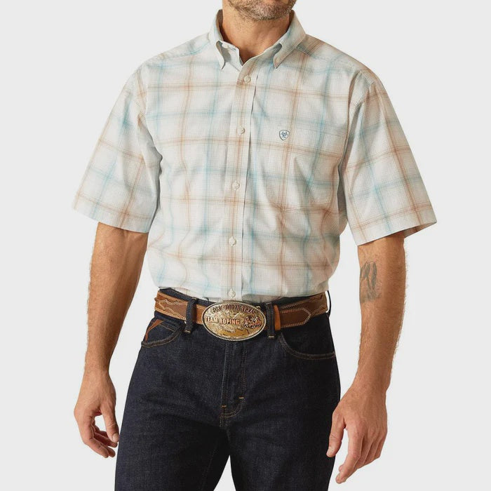 10051268 | ARIAT MEN'S WHITE PRO ELLISON CLASSIC FIT SS SHIRT