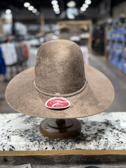 TACCHINOS FELT 10X GRIZZLY MUFLONE OPEN CROWN 4 1/2 INCH BRIM