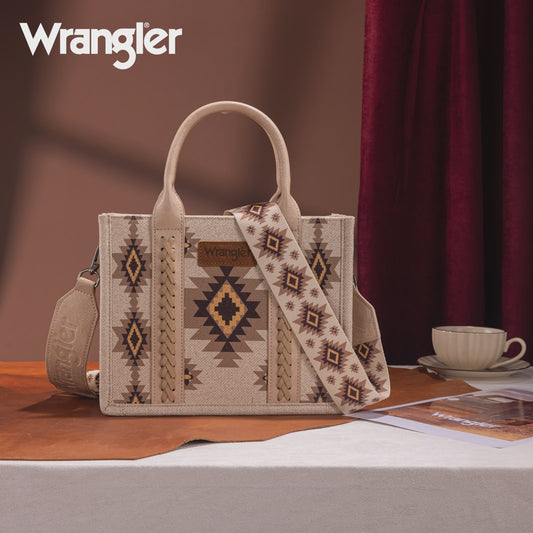 WG226-8120STN | WRANGLER AZTEC DUAL SIDED CROSSBODY -  TAN