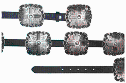 DA3660 | WOMEN'S BLACK FLORAL W/ SILVER SQUARE CONCHO BELT