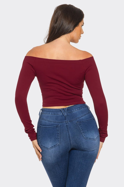 Women's Cropped Off Shoulder Top