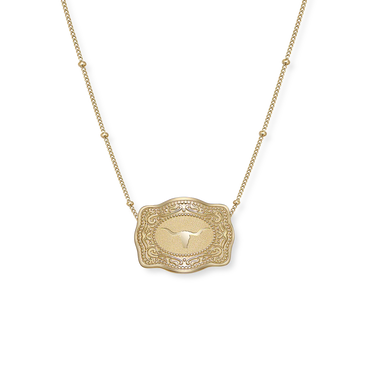 SPURWEST MINI LONGHORN BELT BUCKLE NECKLACE