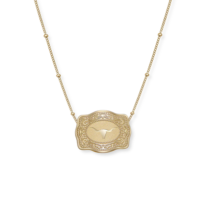 SPURWEST MINI LONGHORN BELT BUCKLE NECKLACE