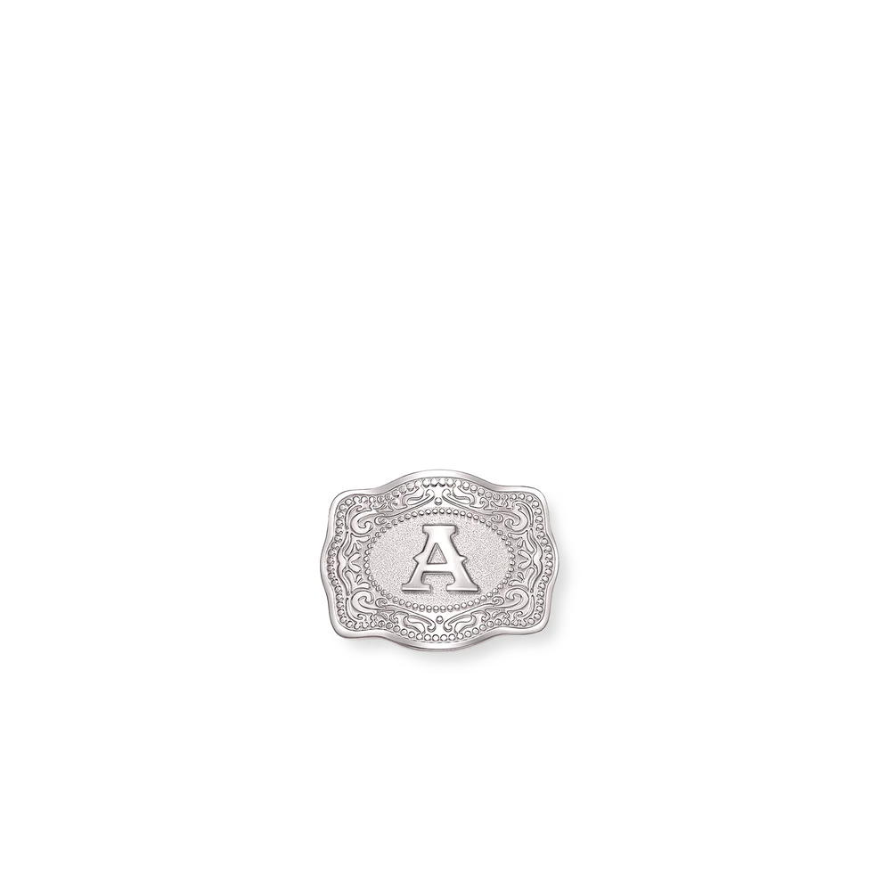 SPURWEST SILVER MINI "INITIAL" BELT BUCKLE HATPIN