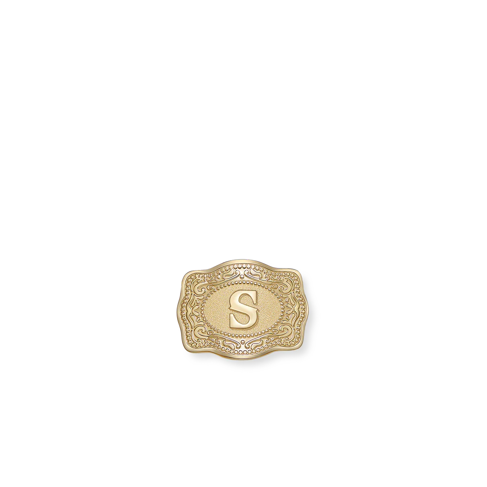 SPURWEST GOLD MINI "INITIAL" BELT BUCKLE HATPIN