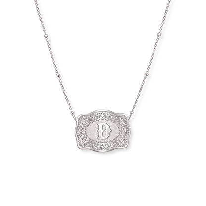 SPURWEST SILVER MINI “INITIAL” BELT BUCKLE NECKLACE