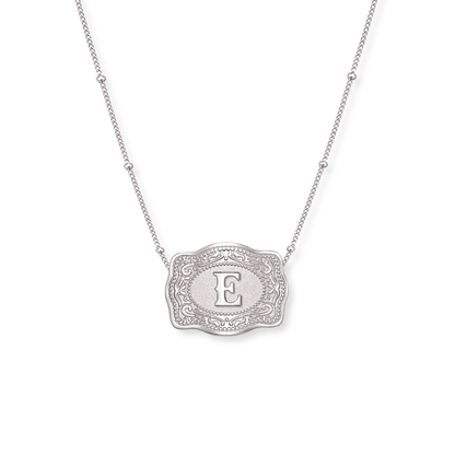 SPURWEST SILVER MINI “INITIAL” BELT BUCKLE NECKLACE