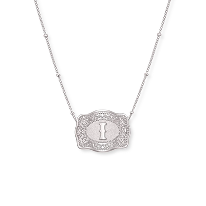 SPURWEST SILVER MINI “INITIAL” BELT BUCKLE NECKLACE