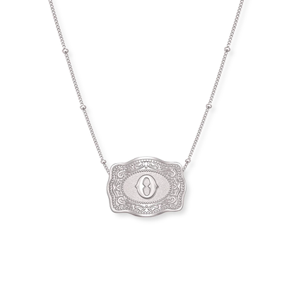 SPURWEST SILVER MINI “INITIAL” BELT BUCKLE NECKLACE