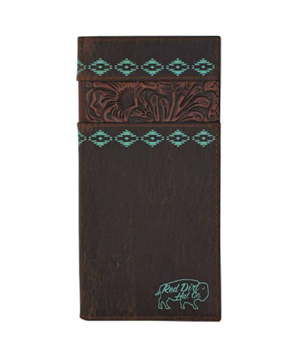 23225876W3 | RED DIRT TURQUOISE INLAY TOOLED RODEO WALLET