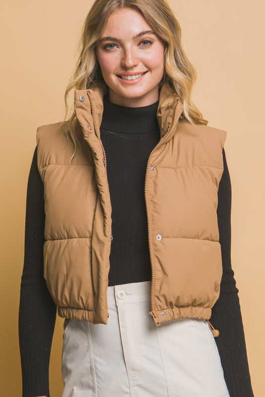 SLI8037 | WOMEN'S CROPPED PUFFER VEST