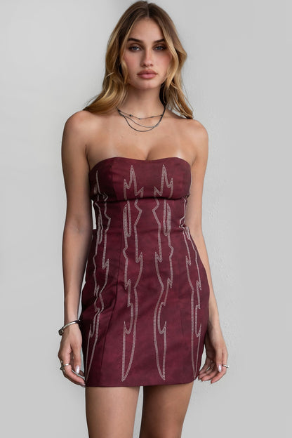 DA30447/ WOMEN'S WESTERN EMBROIDERED MINI DRESS