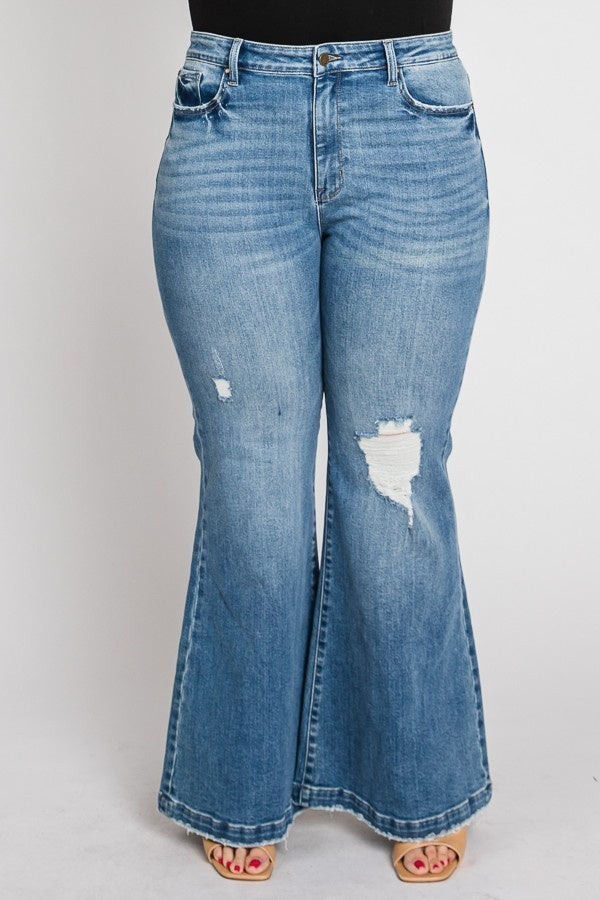PX289F-MD | WOMENS PETRA SUPER HIGH RISE 70'S FLARE JEAN