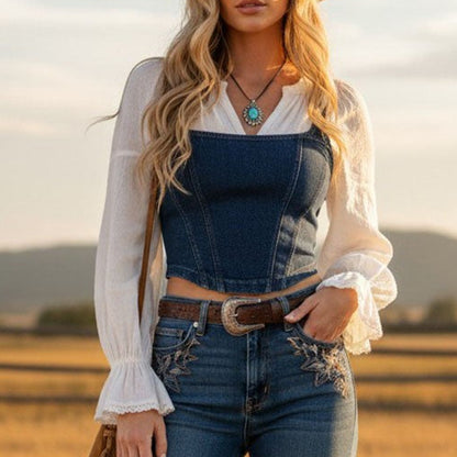 WN11472 | WOMENS DENIM TOP