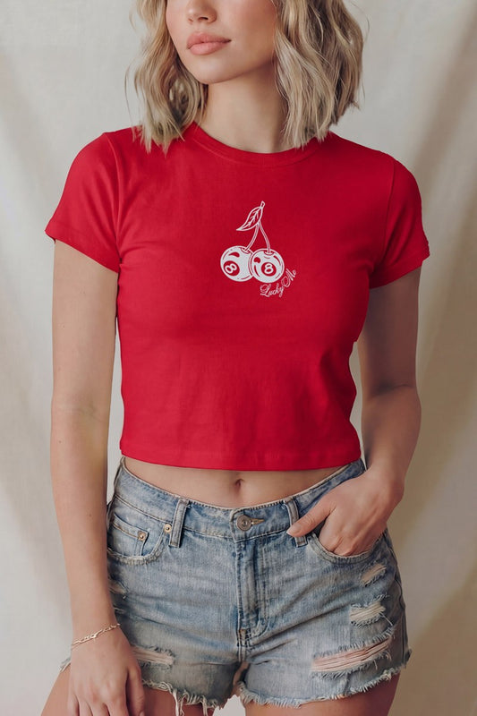 BT90010 | WOMENS LUCKY CHERRY BABY TEE