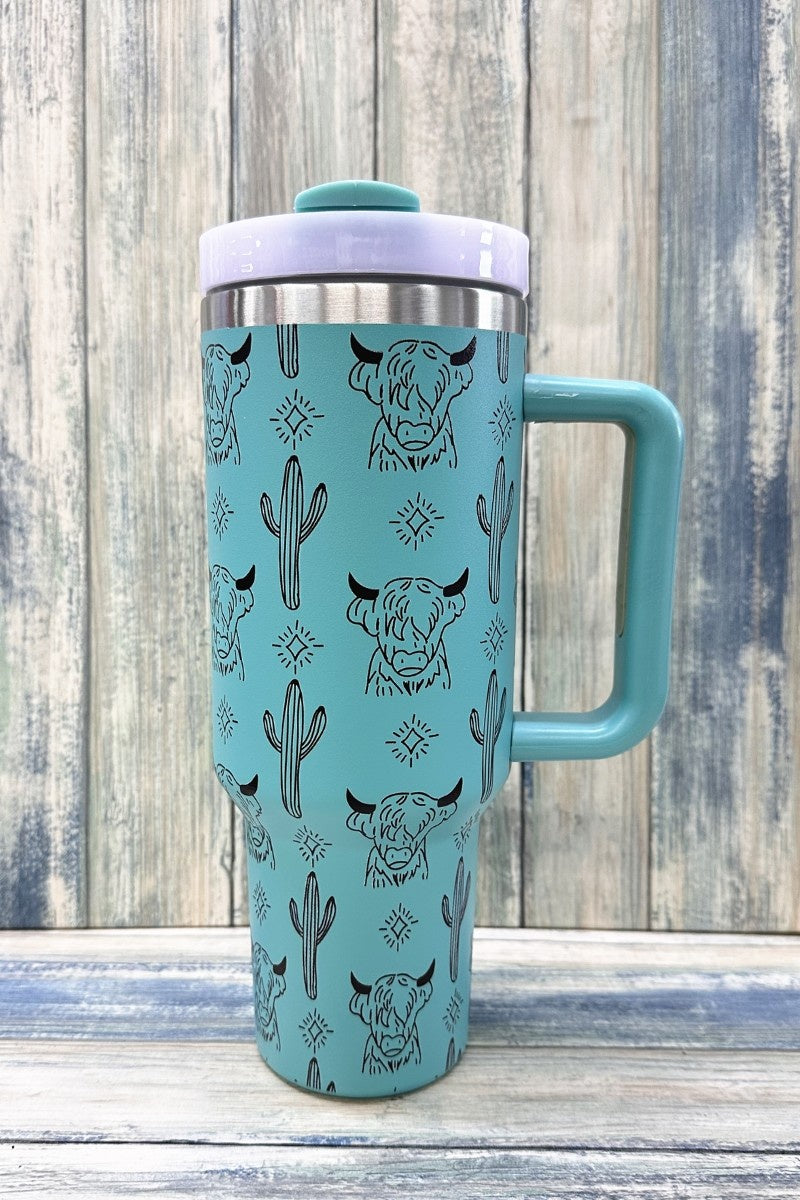 HIGHLAND COW 40oz STAINLESS STEEL TUMBLER CUP