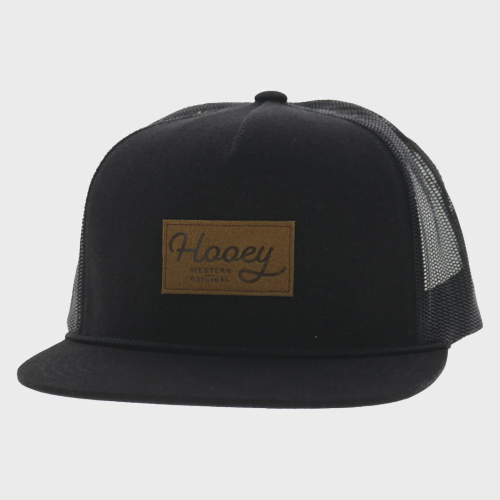 2686T-BK | HOOEY "OG" PATCH 5 PANEL TRUCKER SNAPBACK CAP - BLACK