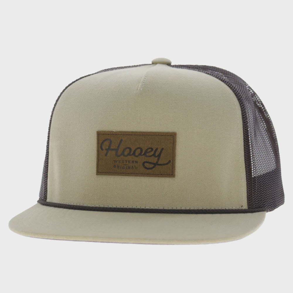 2686T-TNBR | HOOEY "OG" 5-PANEL TRUCKER SNAPBACK CAP - TAN/BROWN