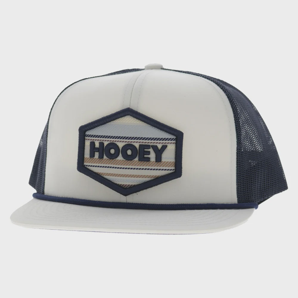 2687T-CRNV | HOOEY "MESA" TRUCKER CAP - CREAM/NAVY 6PANEL PATCH