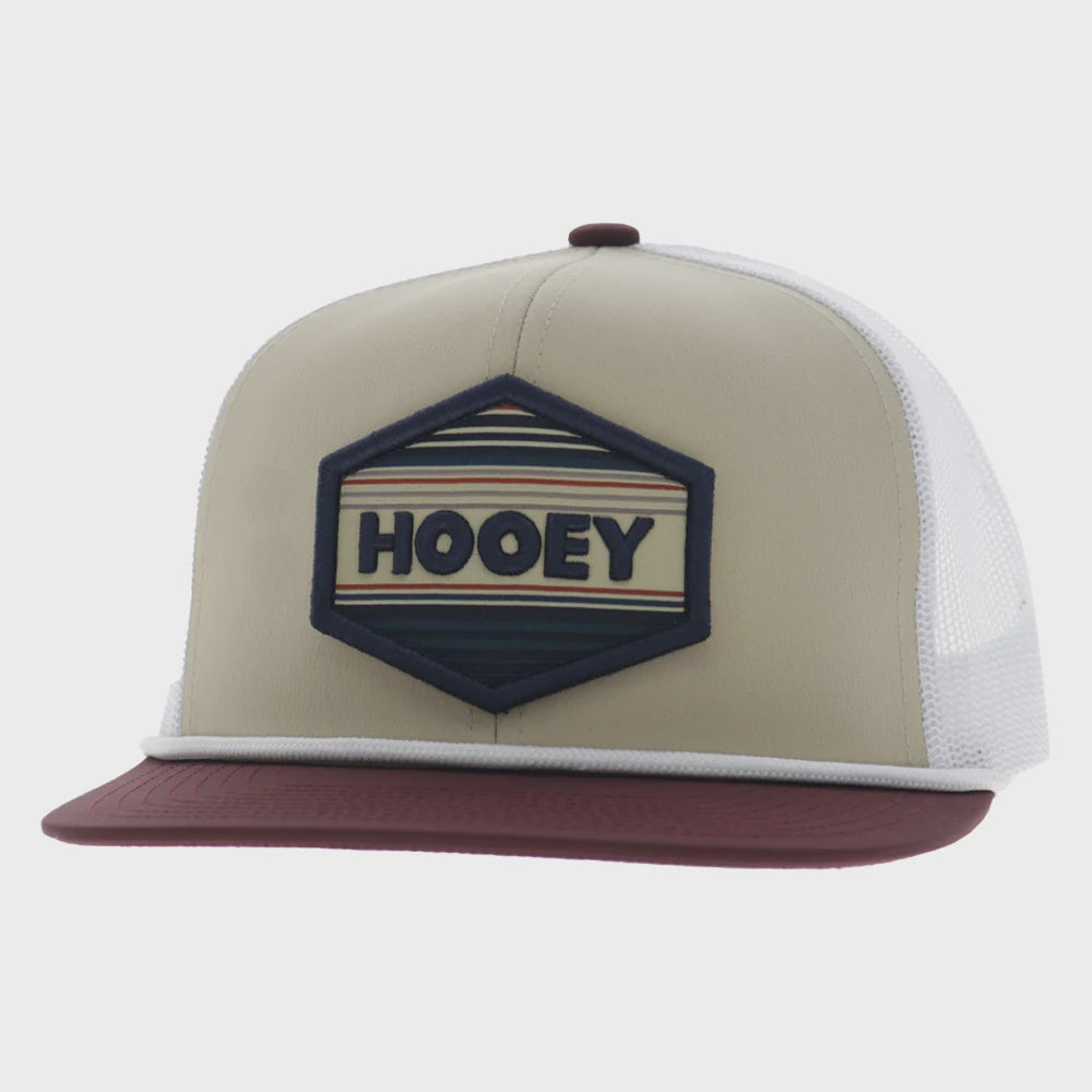 2687T-TNWH | HOOEY "MESA" TRUCKER CAP - TAN/WHITE 6 PANEL PATCH