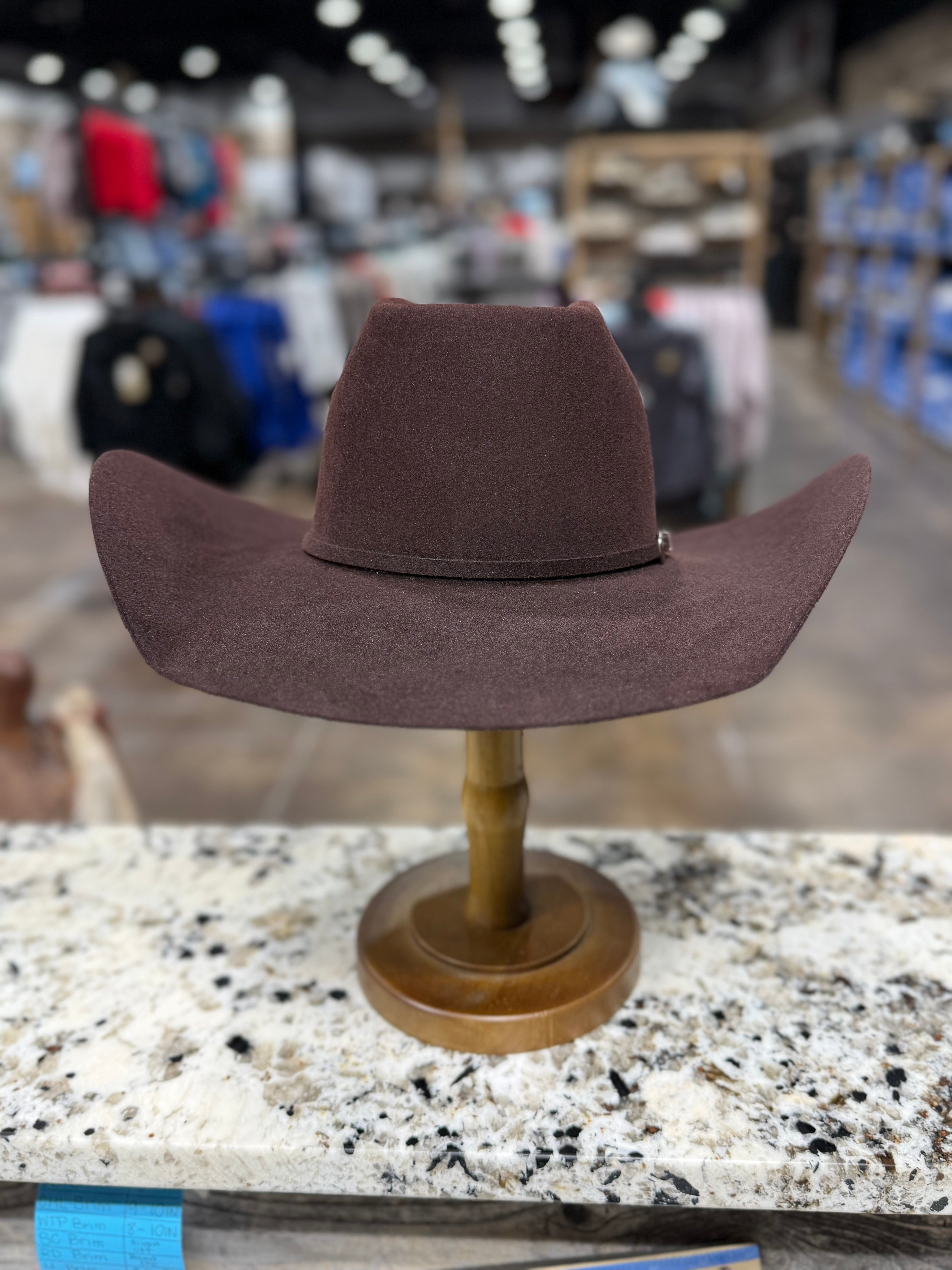 RODEO KING FELT 10X BLACK CHERRY OPEN CROWN 4 1/2 INCH BRIM – El