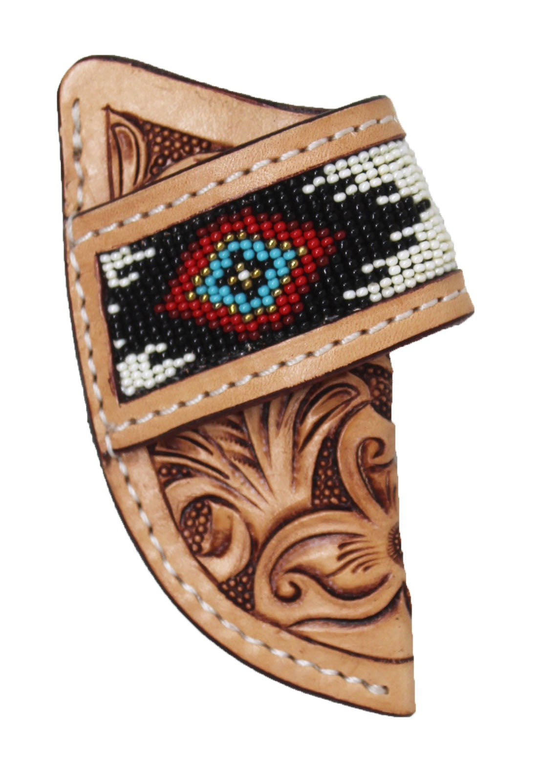 29RS80C | CHALLENGER TOOLED BEADED KNIFE SHEATH