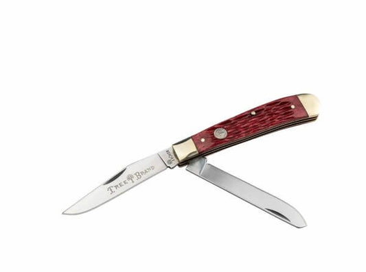 110825 | BOKER GERMANY TREEBRAND TRAPPER JIGGED RED POCKET KNIFE