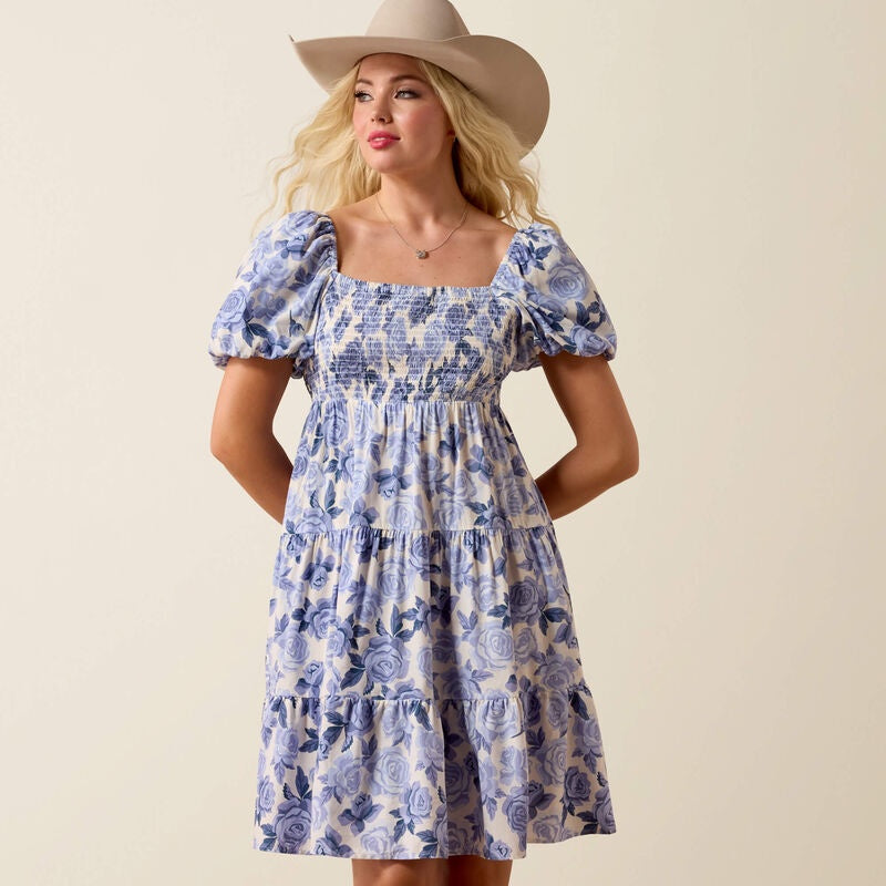 10073504 | ARIAT WOME'S SWEETIE DRESS - ROSES ARE BLUE