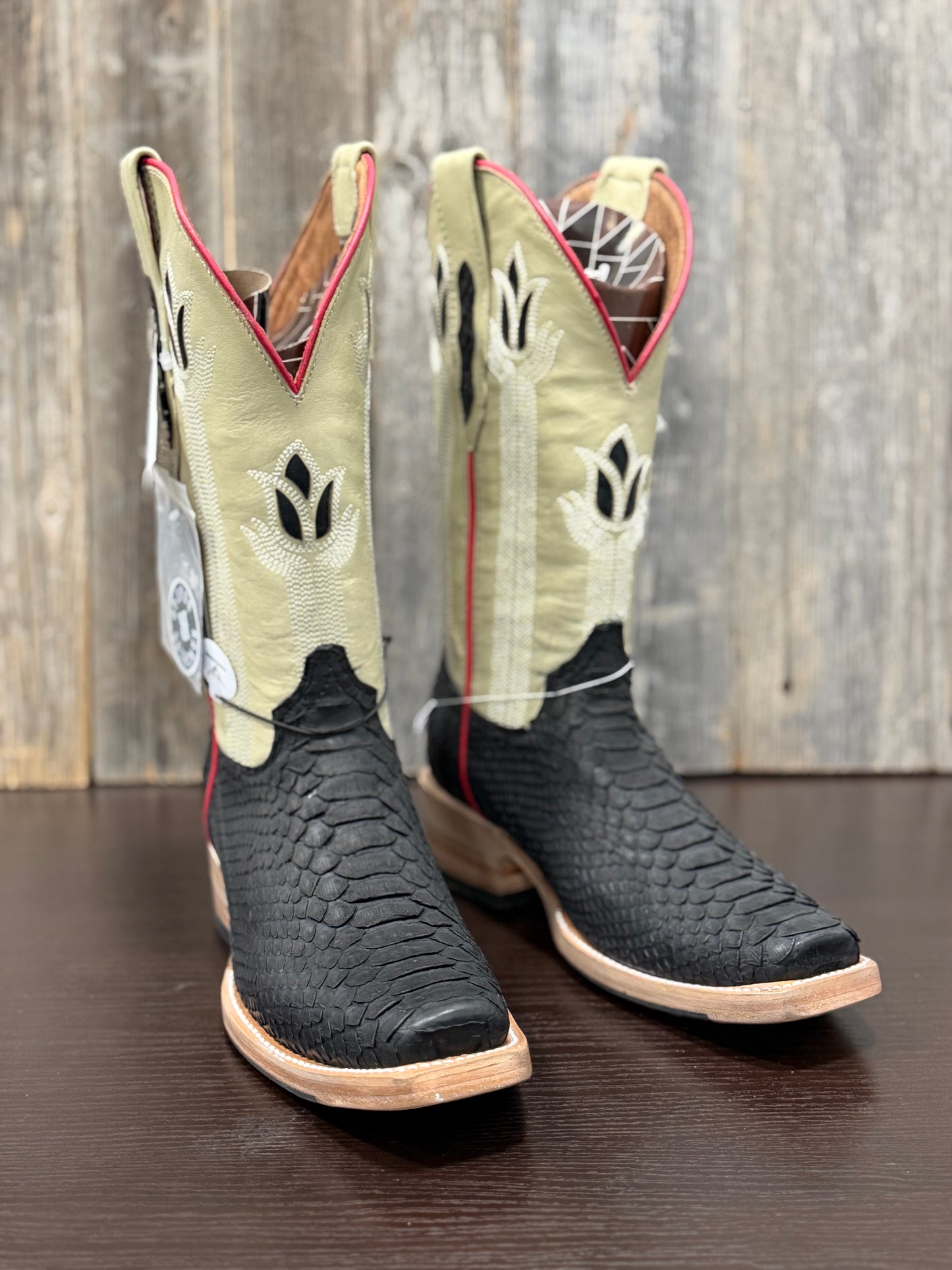 RANCHERS PYTHON BLACK INVERSA D TOE HYBRID SOLE
