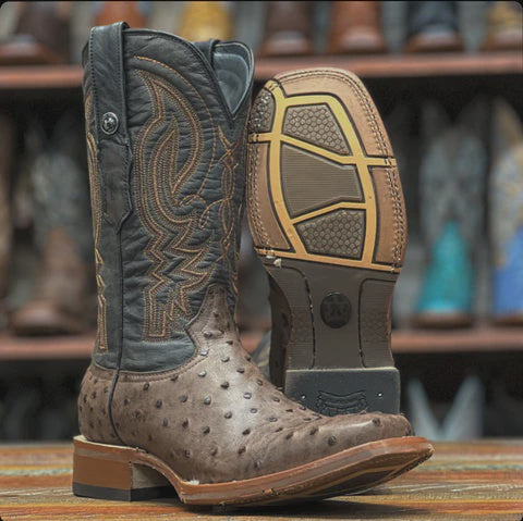 TM205557 TANNERMARK MEN'S IMITATION NICOTINE OSTRICH BOOT