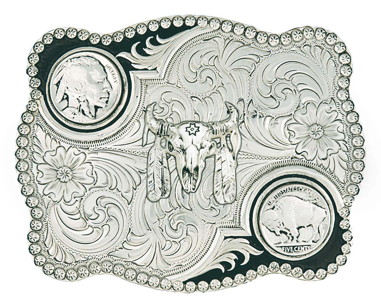 3610-447M | MONTANA SILVERSMITHS ANTIQUE BUFFALO NICKLE BUCKLE