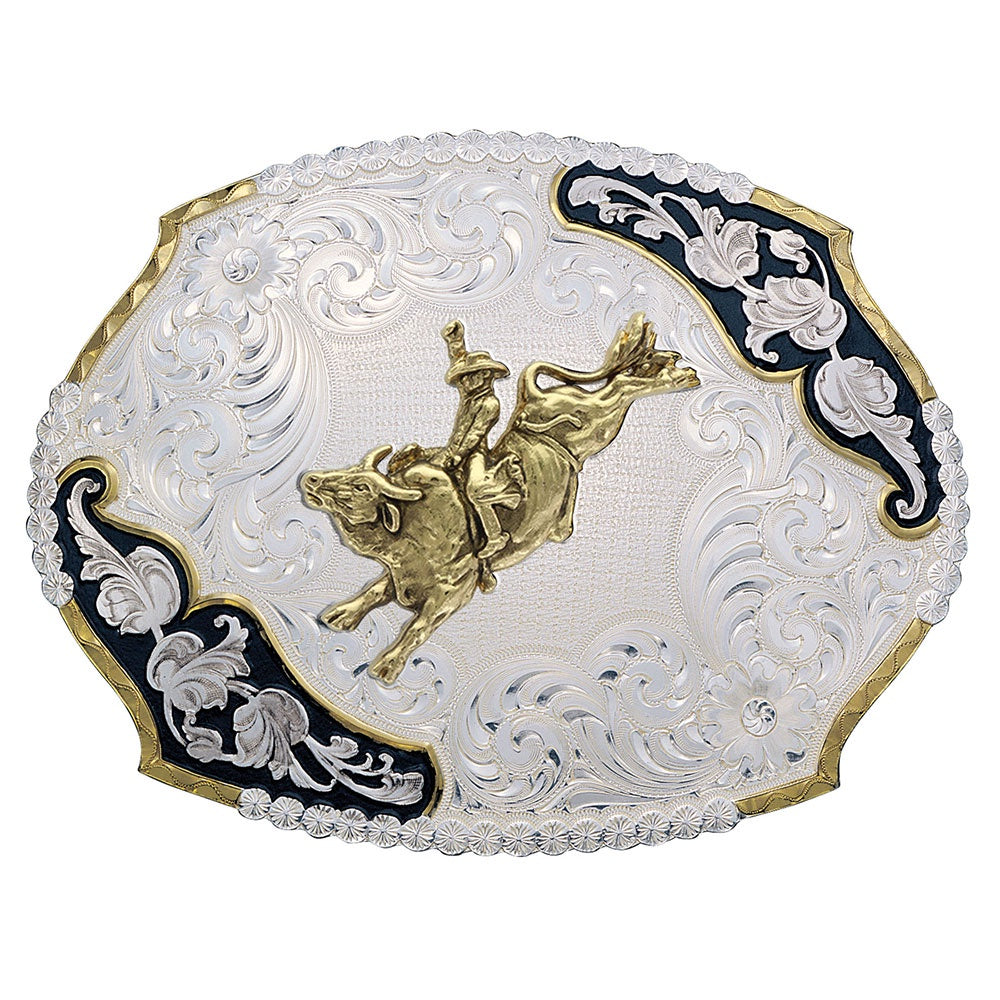 3810-528-BK | LARGE RECTANGLE BULLRIDER BUCKLE