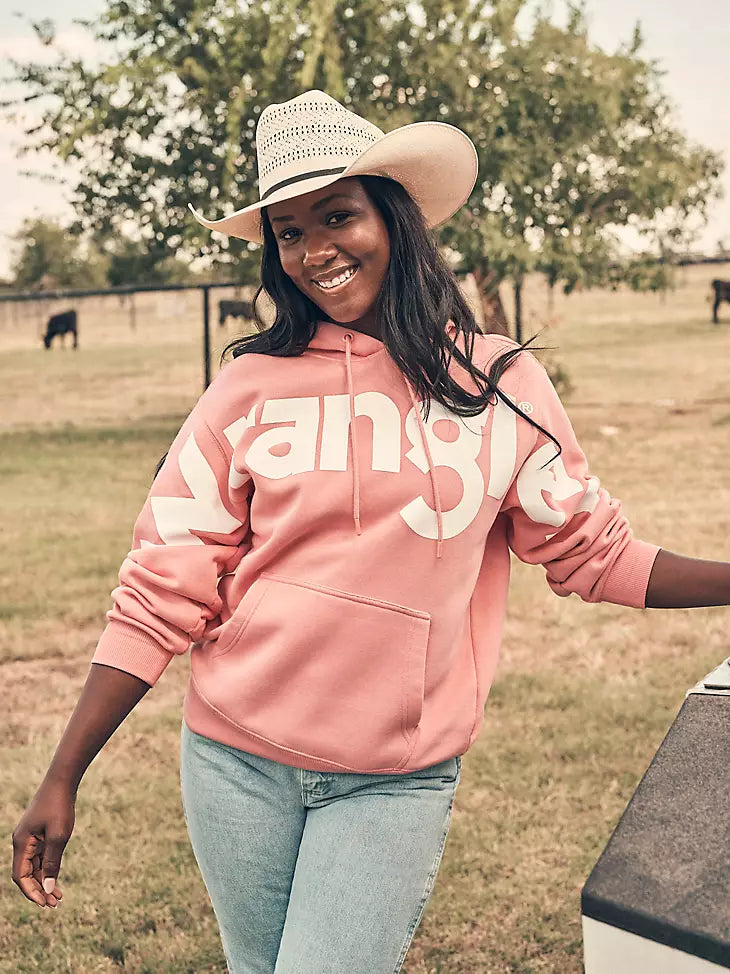 112374790 | WRANGLER WOMEN’S BOLD LOGO HOODIE - STRAWBERRY PINK