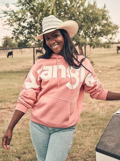112374790 | WRANGLER WOMEN’S BOLD LOGO HOODIE - STRAWBERRY PINK