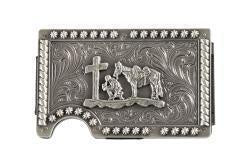 D250016936 | 3D SILVER PRAYING COWBOY SMART STYLE CARD WALLET