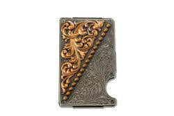 D250016197 | 3D ANTIQUE FINISH SCROLLED SMART STYLE CARD CASE WALLET