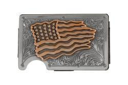 D250016897 | 3D MULTICOLOR DISTRESSED AMERICAN FLAG SMART CARD CASE WALLET