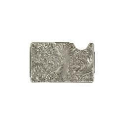 D250014536 | 3D SILVER SCROLL ENGRAVED SMART CARD CASE WALLET