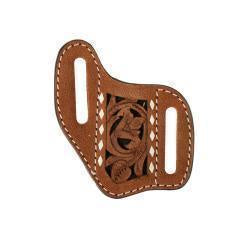 D8402802 | 3D BROWN WITH BLACK INLAY TOOLED KNIFE SHEATH