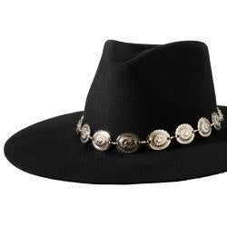 D740001436 | 3D SILVER 1" FLORAL CONCHO HATBAND