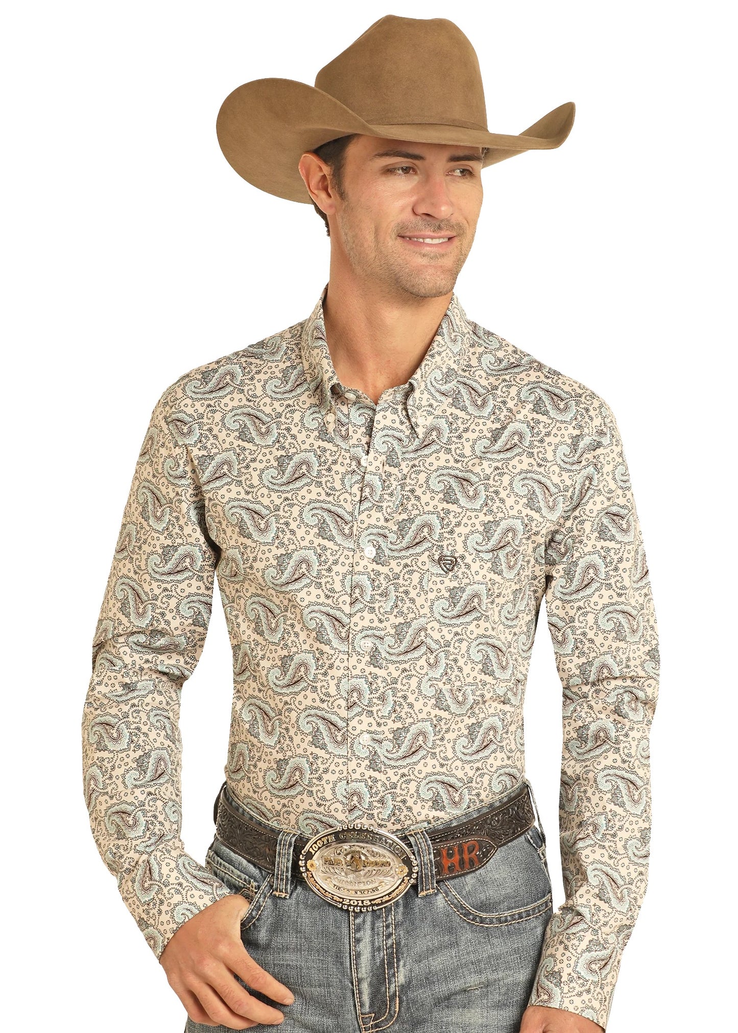 BMB2S04730 | ROCK & ROLL MEN'S NATURAL PAISLEY LS SHIRT