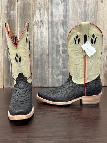 RANCHERS PYTHON BLACK INVERSA D TOE HYBRID SOLE