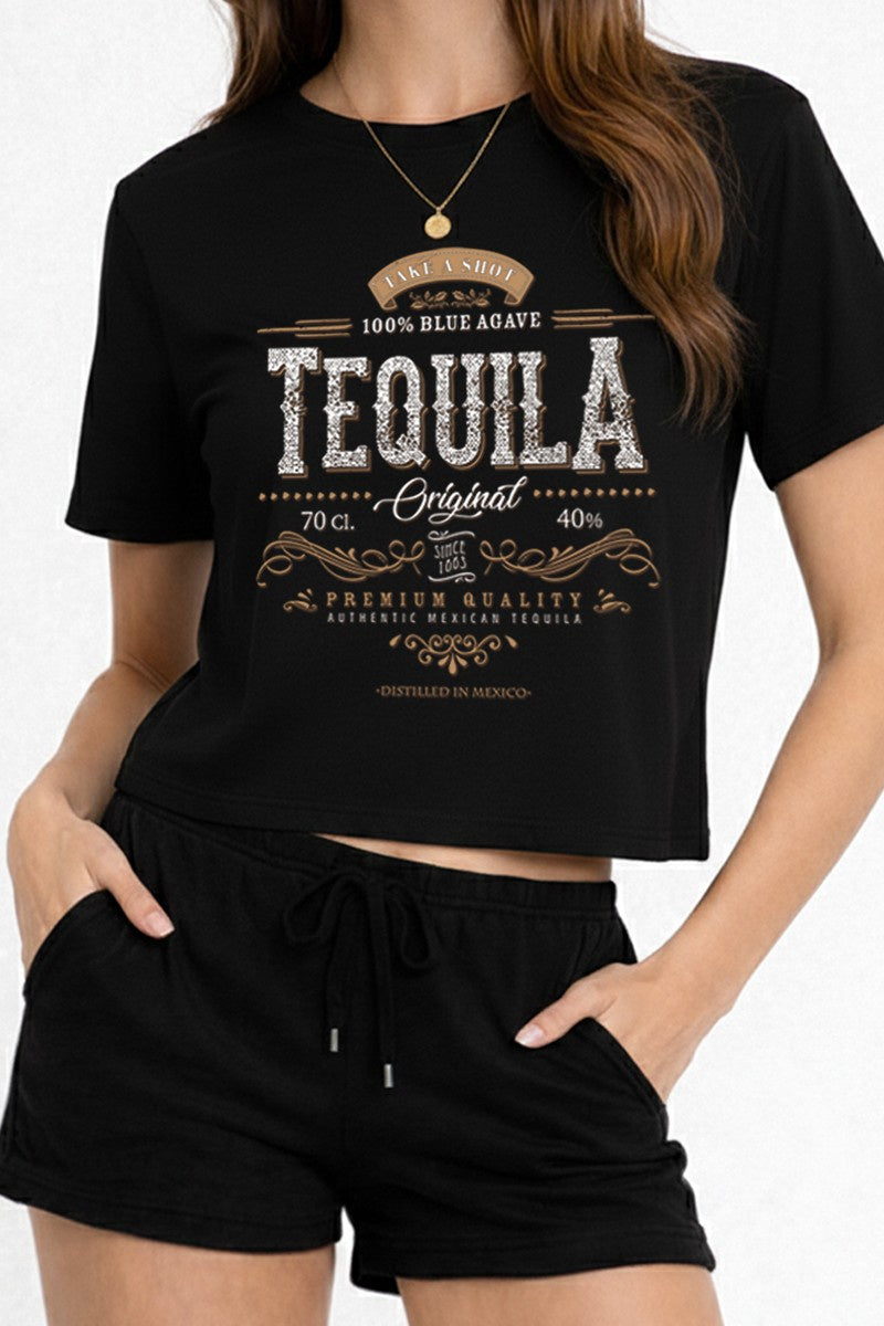 TC550-P6654 | WOMENS TEQUILA GRAPHIC CROP TOP