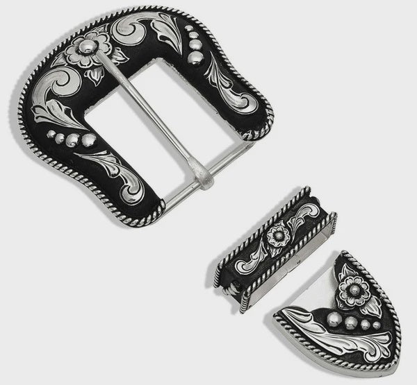 62004 | ALTTITUDE 3-PIECE BUCKLE SET - BLACK BEADS/SCROLLS