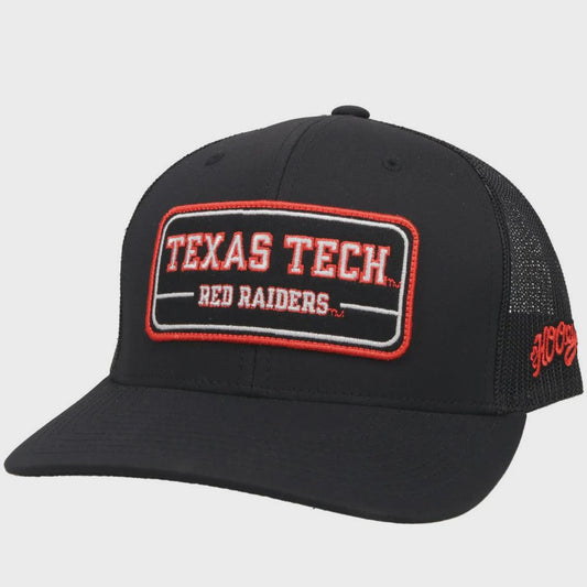 7046T-BK | HOOEY TEXAS TECH WITH VINTAGE RED RAIDERS LOGO CAP - BLACK/BLACK