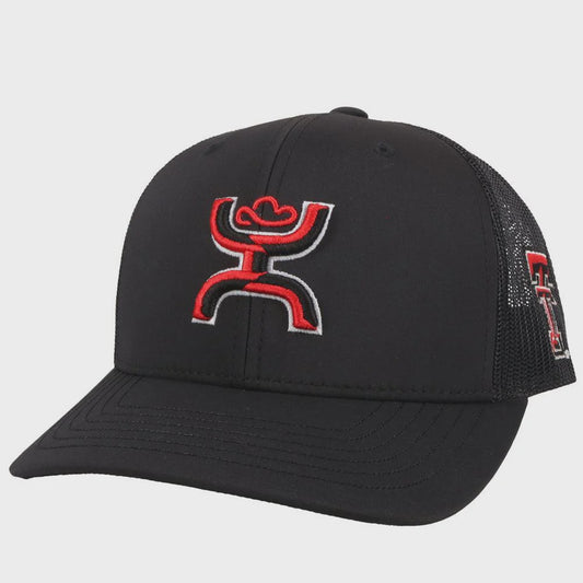 7051T-BK | HOOEY TEXA TECH WITH HOOEY LOGO CAP - BLACK/BLACK