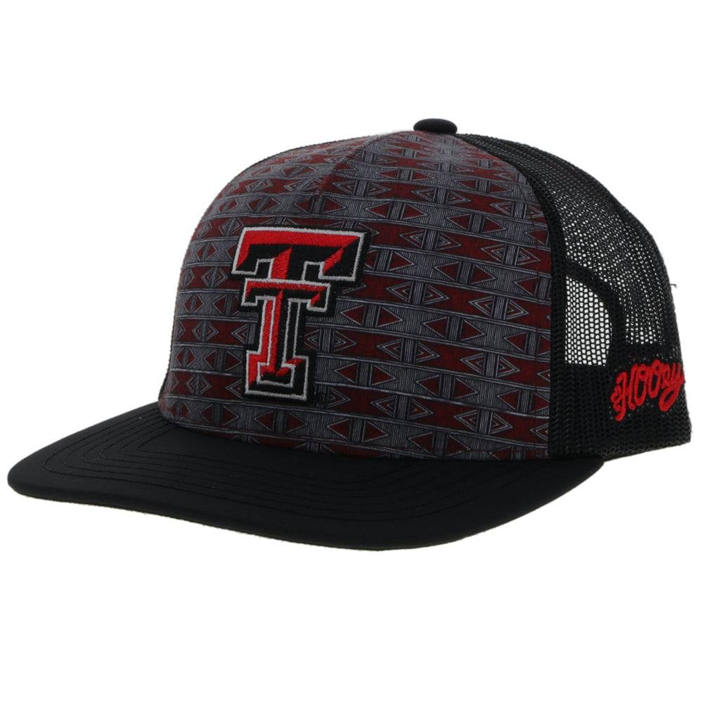 7257T-RDBK | HOOEY TEXAS TECH WITH TECH LOGO CAP - RED AZTEC/BLACK