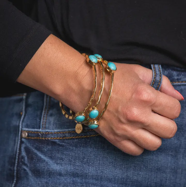 BR251 | WEST & CO BURNISHED GOLD BANGLES