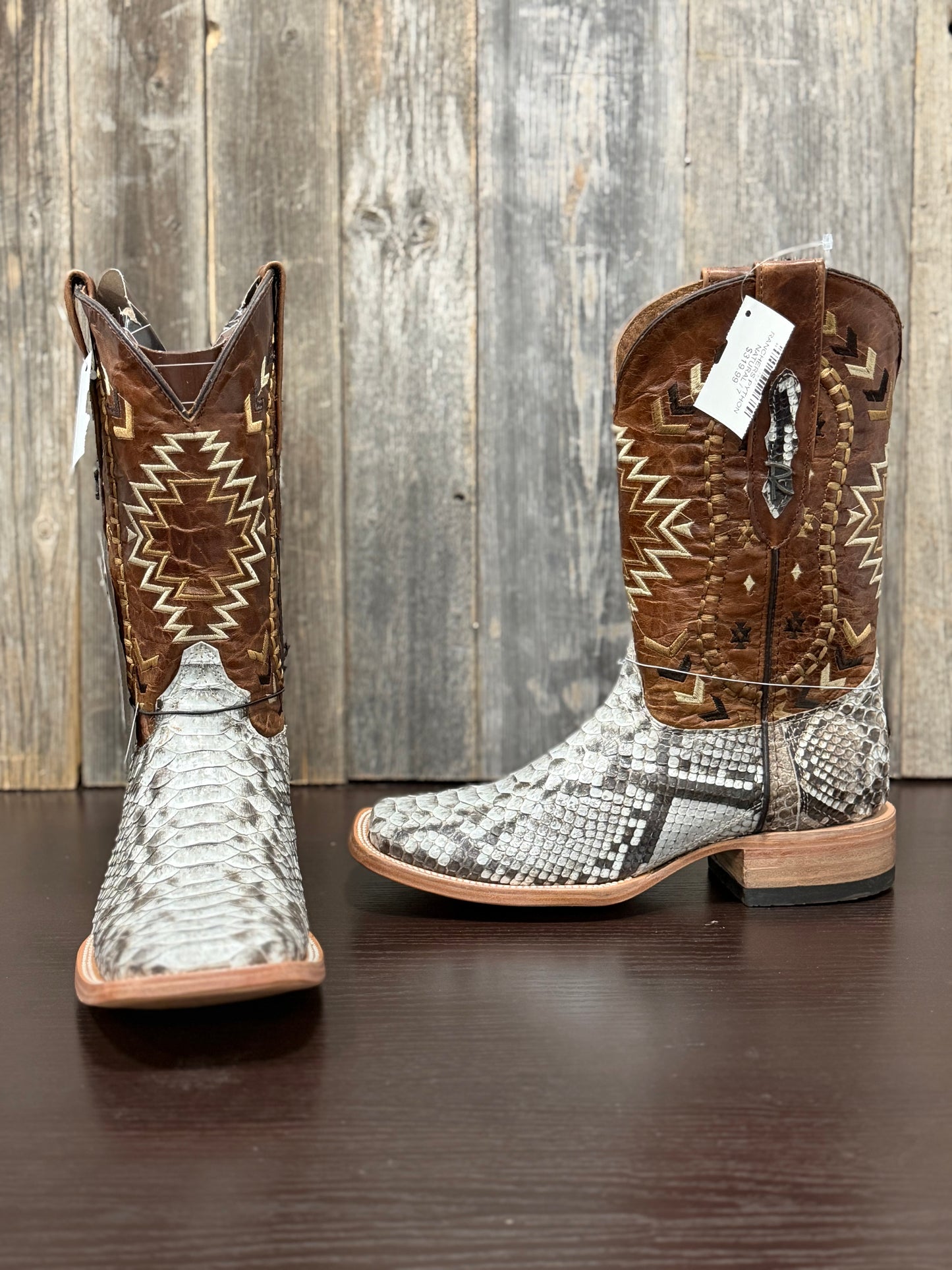 RANCHERS PYTHON NATURAL RANCHER TOE LIGHT BROWN AZTEC TUBE